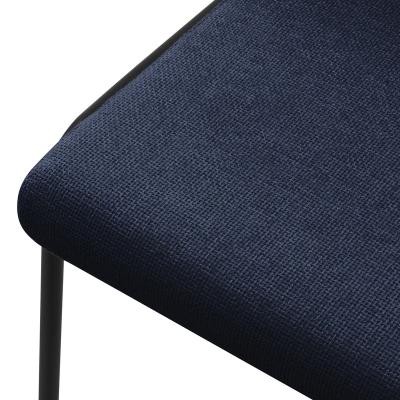 Esszimmerstühle 6er Set Dunkelblau mit Rückenlehne, Polsterstühle für Esszimmer & Küche ML-Design