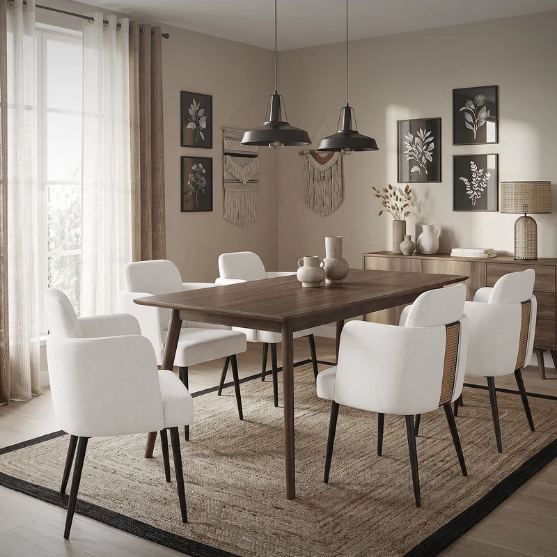 4er Set Esszimmerstühle mit Rücken- & Armlehne Beige mit Metallbeinen bis 120 kg ML-Design