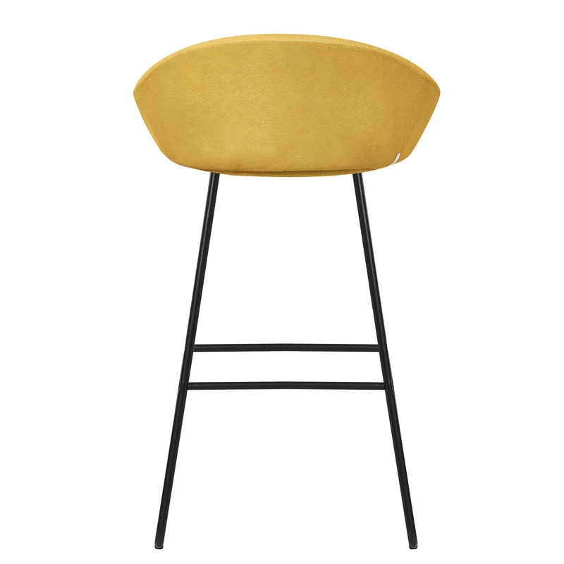 Barhocker 4er Set Senf 56x94x50 cm mit Rückenlehne und Fußstütze bis 120 kg ML-Design