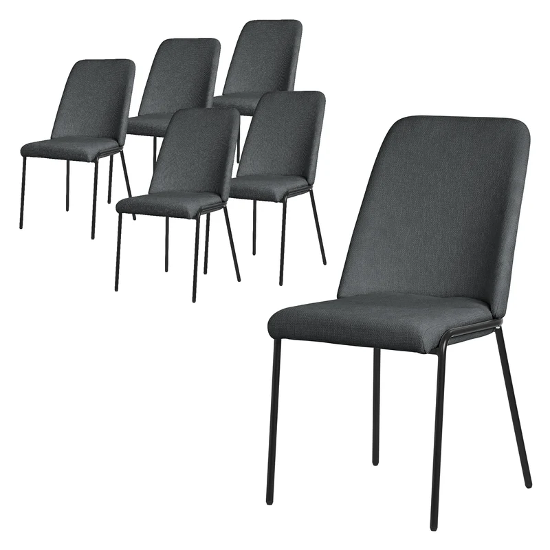 Esszimmerstuhl in Leinen Optik mit hoher Rückenlehne ML-Design