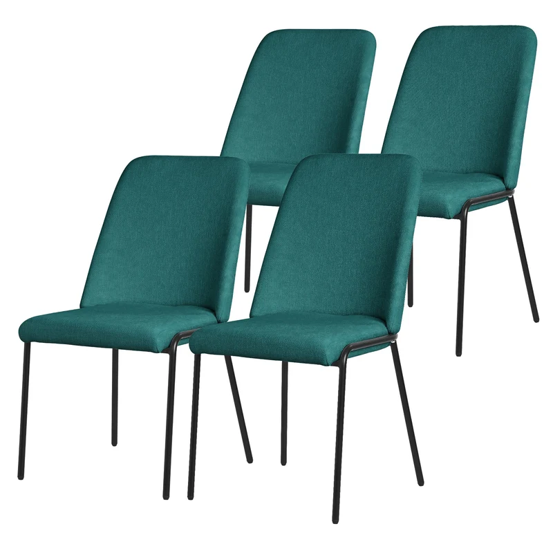 Esszimmerstuhl in Leinen Optik mit hoher Rückenlehne ML-Design