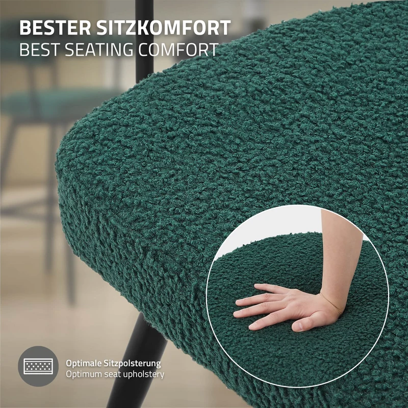 2er Set Barhocker 360° drehbar Dunkelgrün 61x103x55 cm mit Arm-, Rückenlehne und Fußstütze bis 120 kg ML-Design