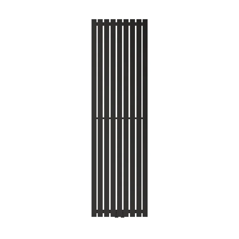 Badheizkörper Mittelanschluss 480x1600 mm Schwarz mit Wand Thermostatventil LuxeBath
