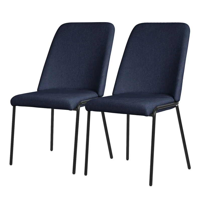 Esszimmerstuhl in Leinen Optik mit hoher Rückenlehne ML-Design