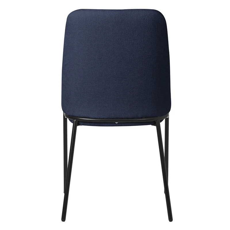 Esszimmerstühle 2er Set Dunkelblau mit Rückenlehne, Polsterstühle für Esszimmer & Küche ML-Design