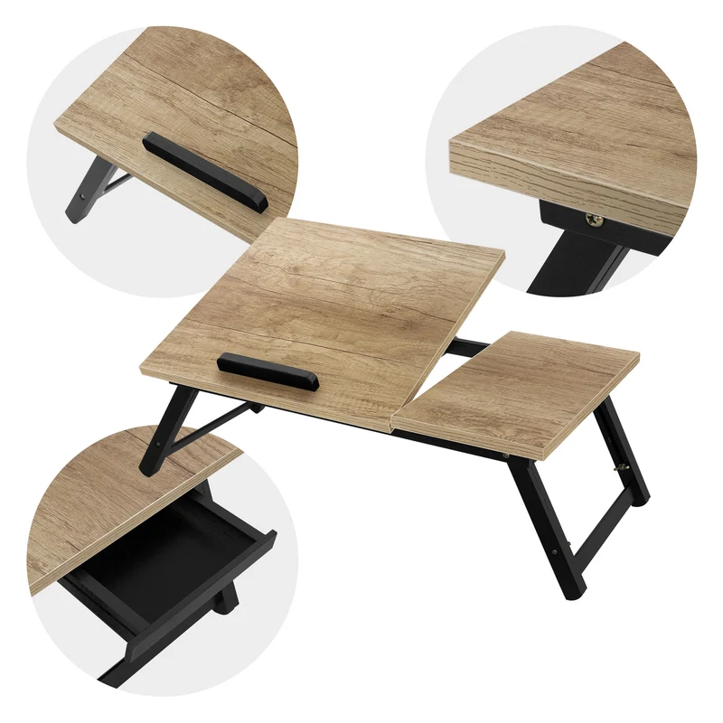 B-Ware Laptoptisch fürs Bett oder Sofa Eiche aus Holz ML-Design