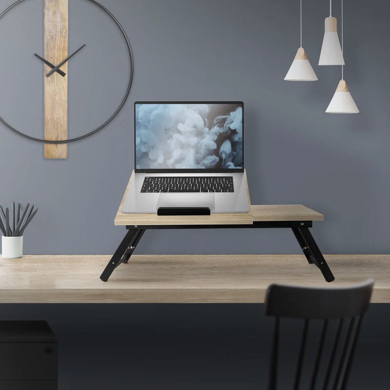 B-Ware Laptoptisch fürs Bett oder Sofa Eiche aus Holz ML-Design