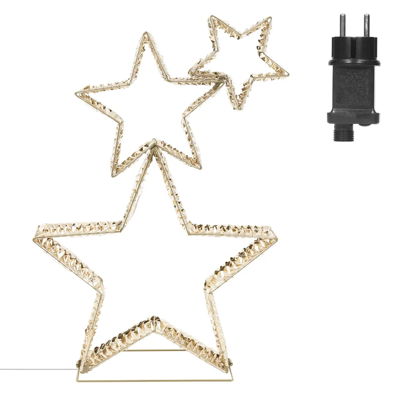 LED Weihnachtsstern 80 cm mit 350 warmweißen LEDs und Timer für Innen und Außen IP44 Spritzwassergeschützt
