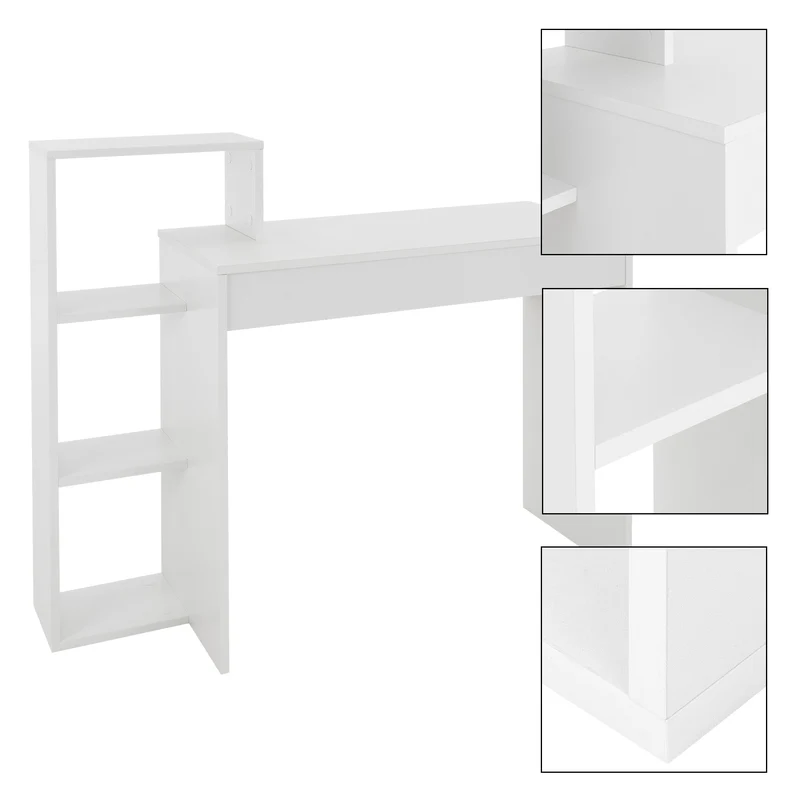 B-Ware Schreibtisch mit Regal 110x72x40 cm Weiß ML-Design