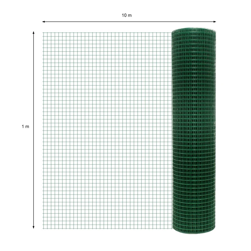 Volierendraht Grün aus verzinktem Stahl 1x10m Drahtstärke 1,2mm Maschenweite 19x19mm