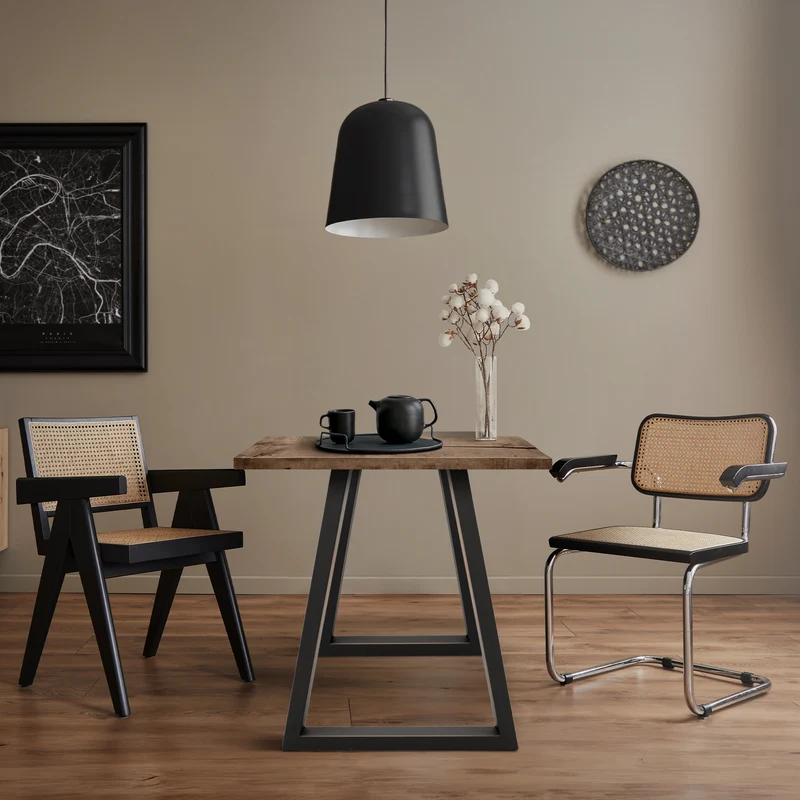 B-Ware Tischbeine 2er Set Trapez-Design 60x72 cm Anthrazit aus Stahl