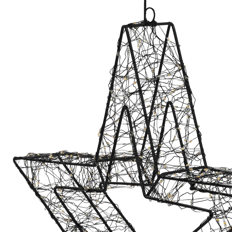 LED Weihnachtsstern 38 cm mit 500 extra-warmweißen LEDs und Timer für Innen und Außen IP44 Spritzwassergeschützt