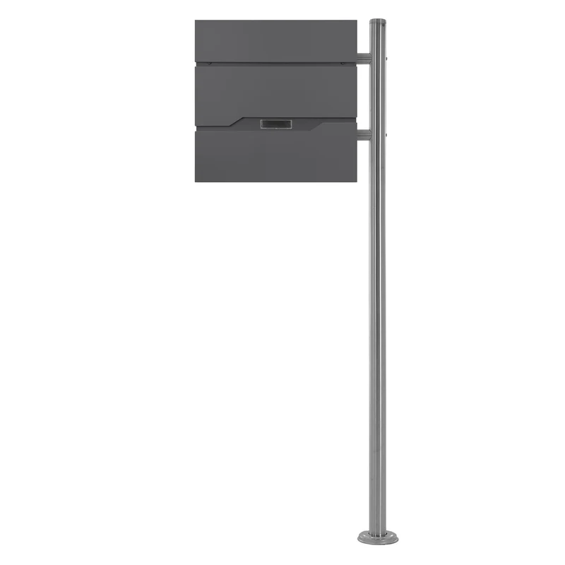 ML-DESIGN | Standbriefkasten freistehend in verschiedenen Designs 120 cm hoch Edelstahl Standfuß in Silber