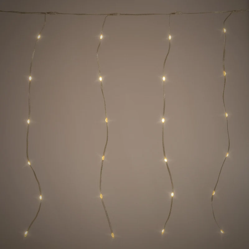 LED Lichtervorhang 6 m mit 240 LEDs Warmweiß IP44 Timer