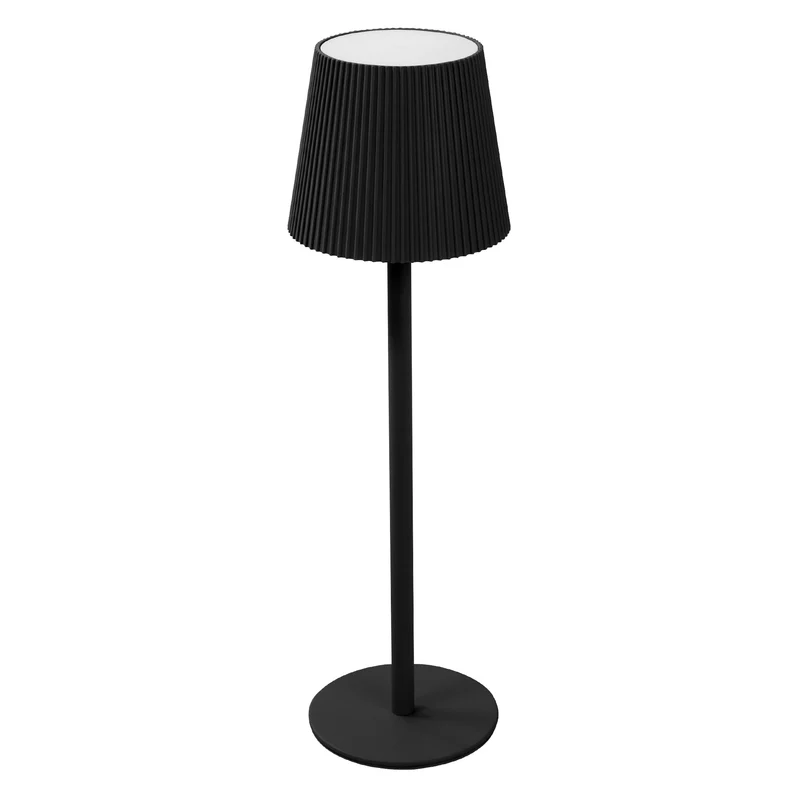 LED Tischlampe kabellos mit Touch, Schwarz, Ø10x36 cm, Akku Tischleuchte USB-C ML-Design