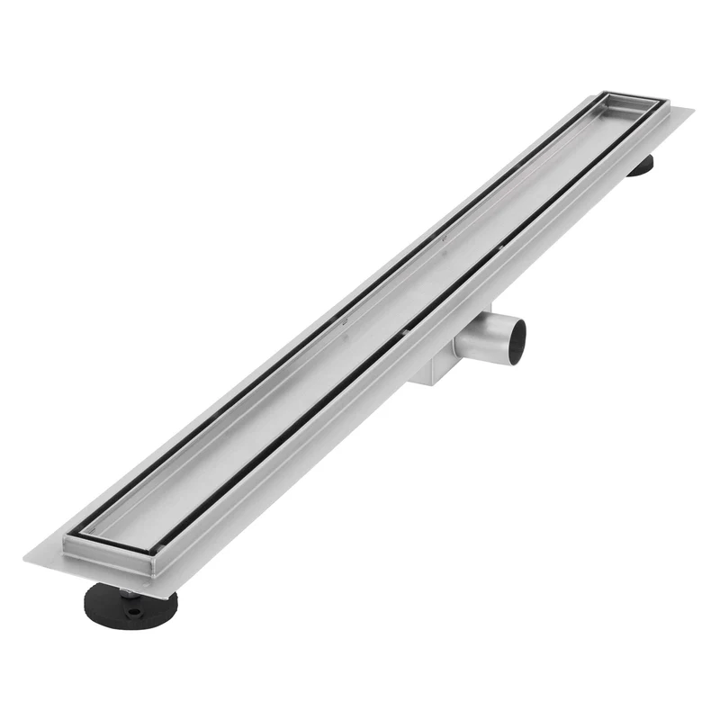 LuxeBath | Duschrinne 2in1 befliesbar mit Siphon, aus Edelstahl, Komplettset, Doppelseitige Bodenablauf flach