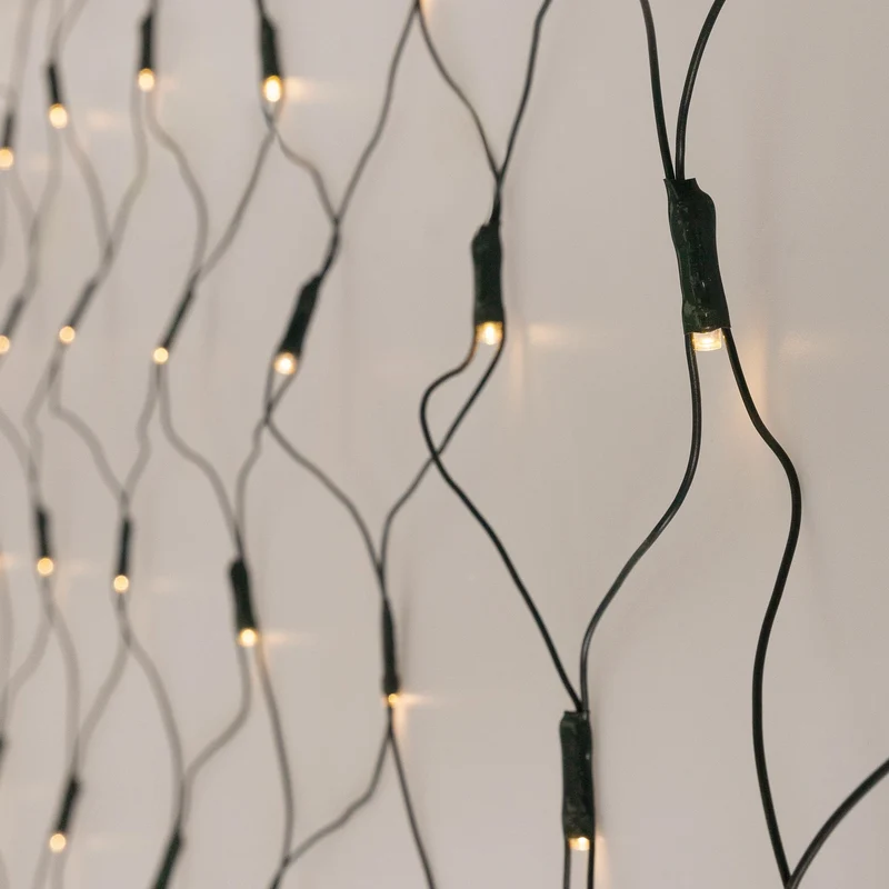 LED Lichternetz 100x200 cm mit 160 LEDs Warmweiß IP44