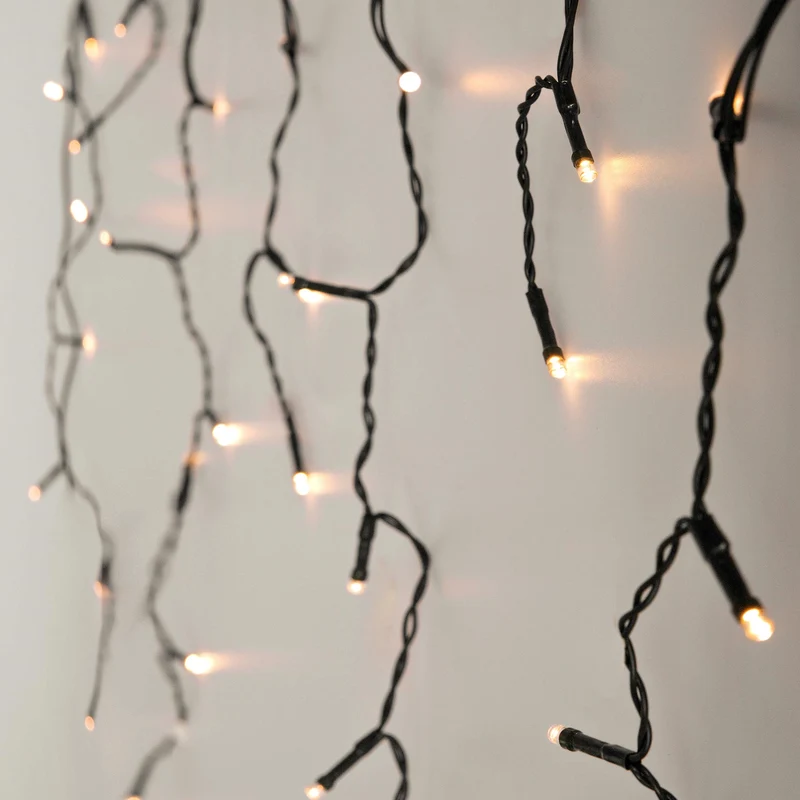 LED Lichtvorhang 6m Warmweiß mit 180 LEDs aus PVC