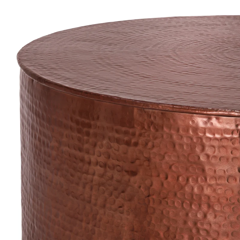 Couchtisch Ø 90x37 cm Kupfer aus Aluminium in Hammerschlag Optik WOMO-Design