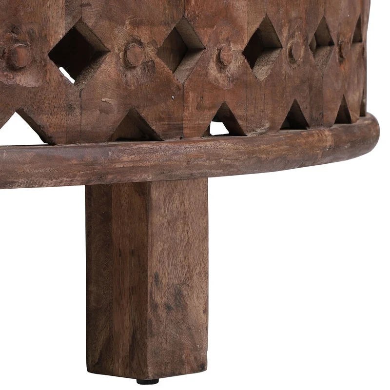 Couchtisch Ø 100x45 cm Braun aus Mangoholz WOMO-Design