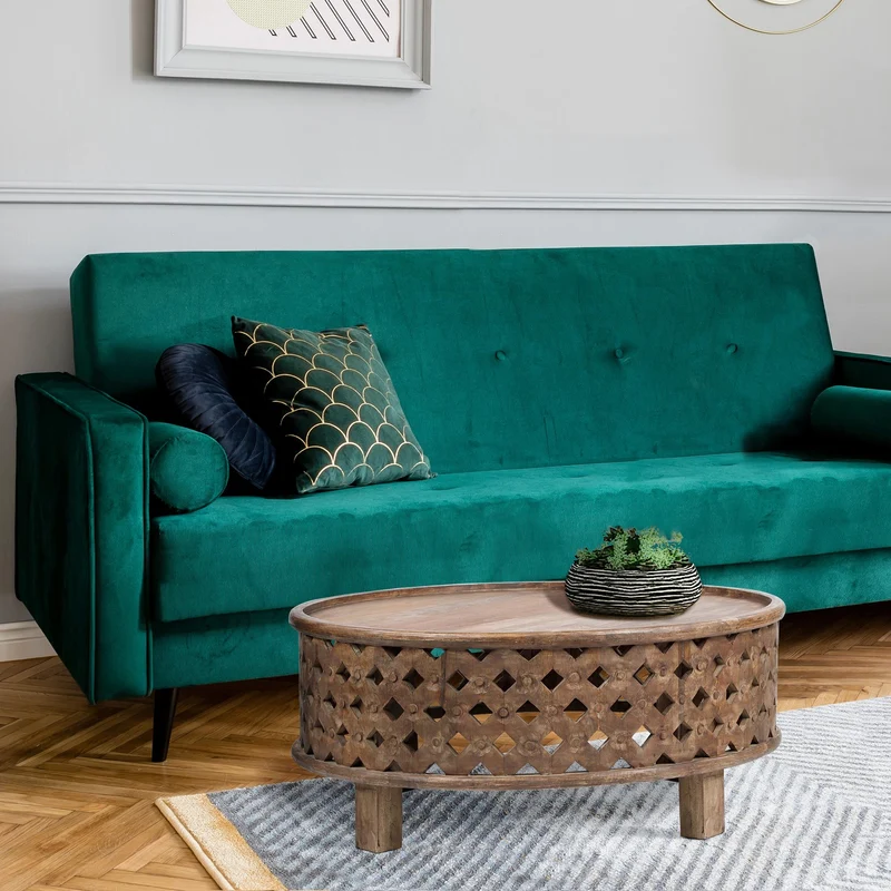 Couchtisch Ø 100x45 cm Braun aus Mangoholz WOMO-Design