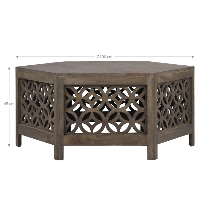 Couchtisch Ø 100x45 cm Natur aus Mangoholz WOMO-Design