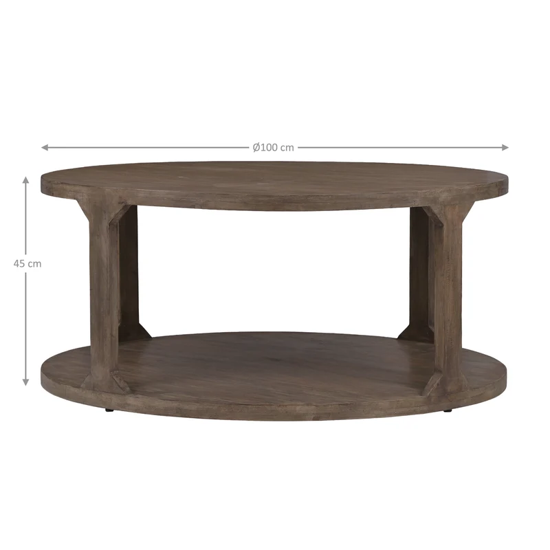 Couchtisch Ø 100x45 cm Natur aus Mangoholz WOMO-Design