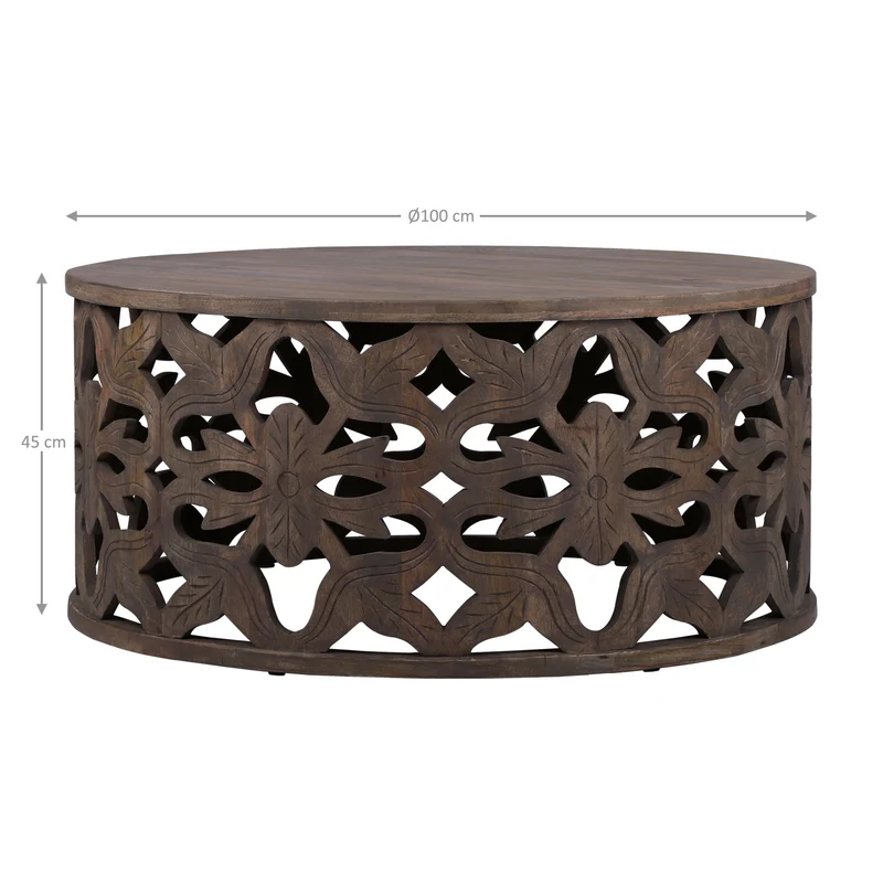 Couchtisch Ø 100x45 cm Natur aus Mangoholz WOMO-Design