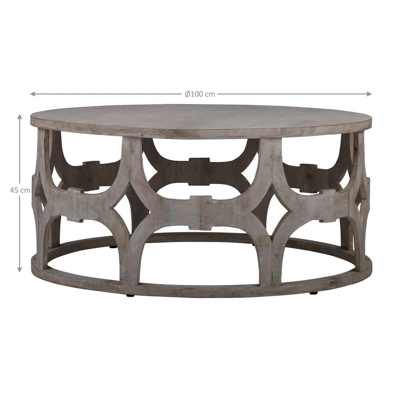 Couchtisch Ø 100x45 cm Natur aus Mangoholz WOMO-Design
