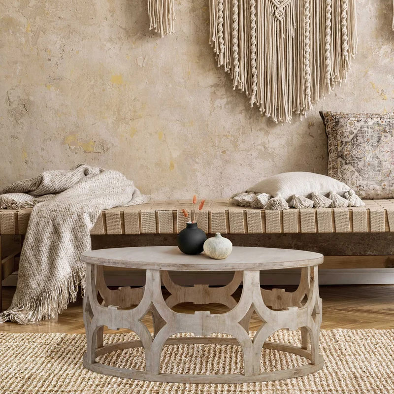 Couchtisch Ø 100x45 cm Natur aus Mangoholz WOMO-Design