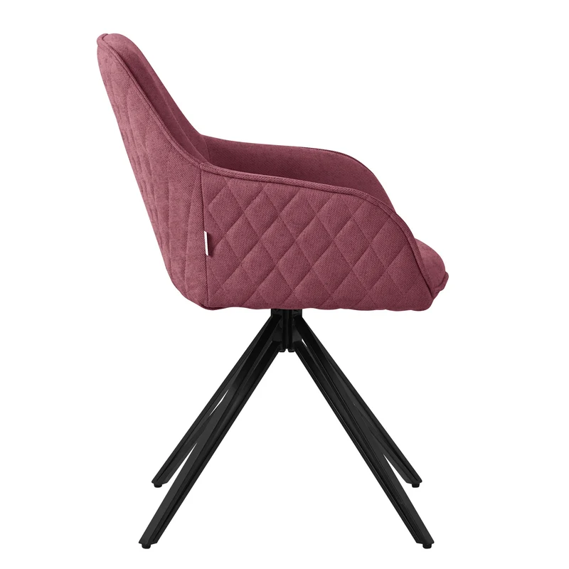 Esszimmerstuhl drehbar 6er Set Altrosa aus Textil Webstoff Küchenstuhl mit Rücken- und Armlehne ML-Design