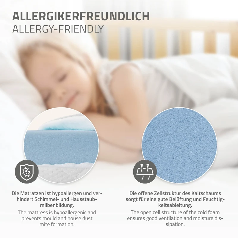 Kinderbett Hausbett 80x160 cm Natur aus Kiefernholz mit Matratze H:10cm, 2 Schubkasten, Rausfallschutz & Lattenrost ML-Design