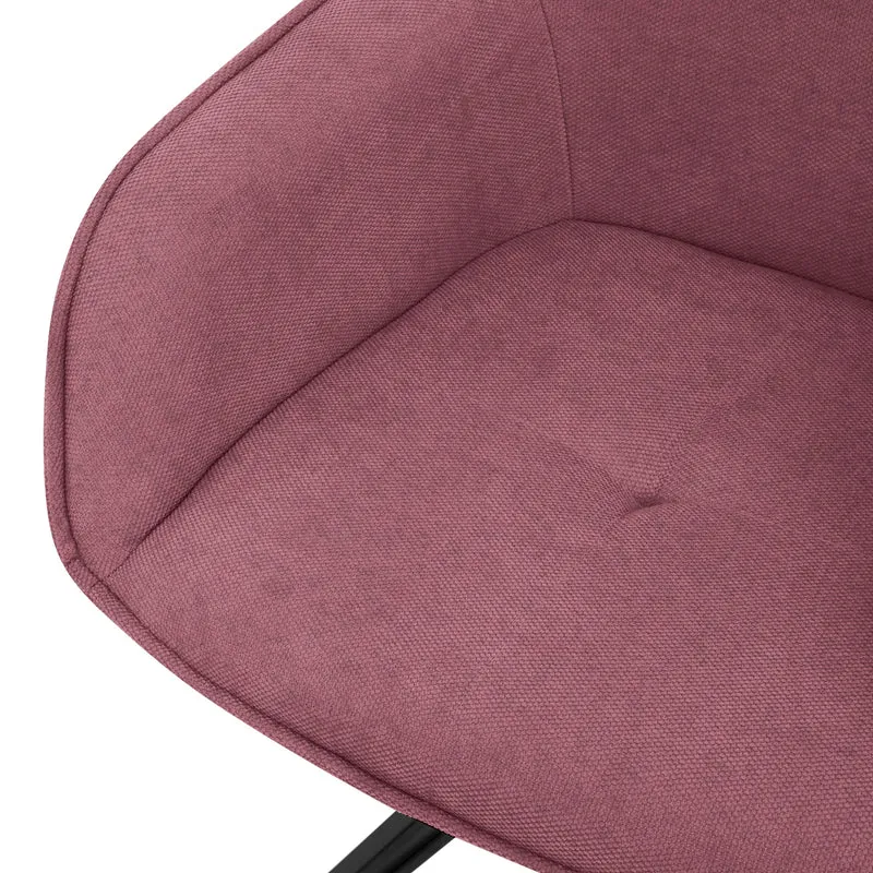 Esszimmerstuhl drehbar Altrosa aus Textil Webstoff Küchenstuhl mit Rücken- und Armlehne ML-Design