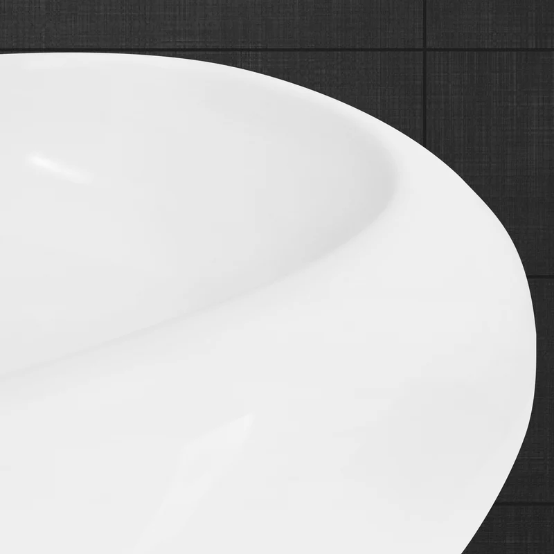Waschbecken inkl. Ablaufgarnitur Weiß ohne Überlauf Ø 35x12 cm Weiß aus Keramik LuxeBath