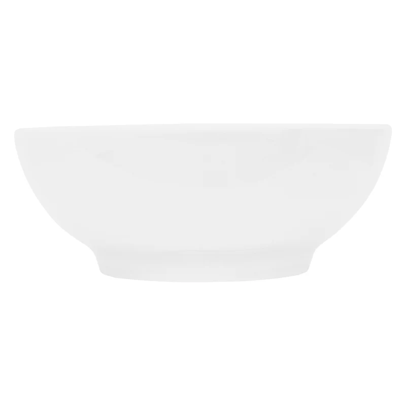 Waschbecken inkl. Ablaufgarnitur Weiß mit Überlauf Ø 45,5x18,5 cm Weiß aus Keramik LuxeBath