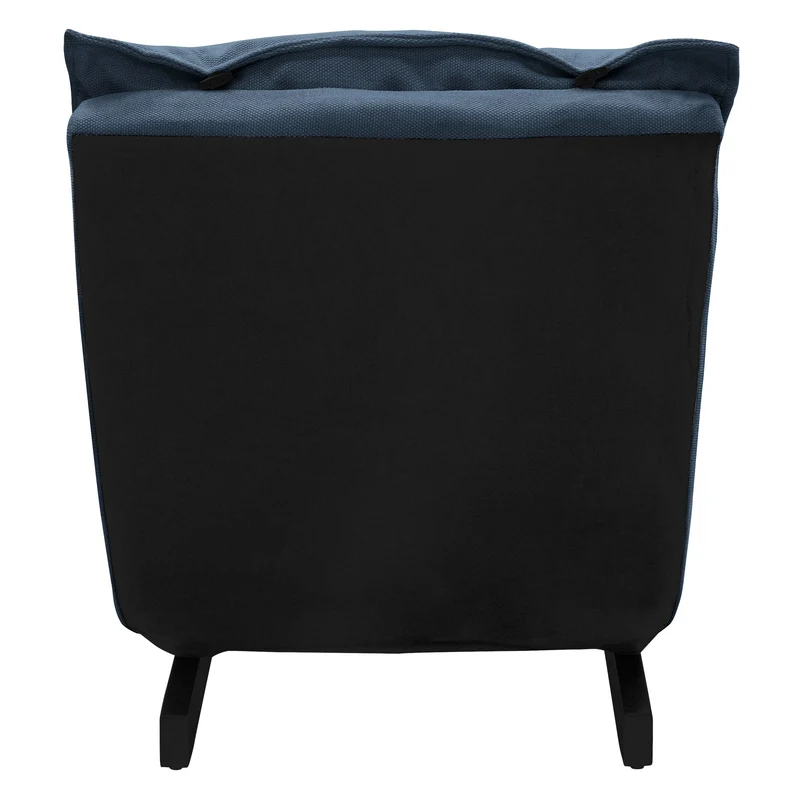 Bodenstuhl Blau Bodensessel gepolstert mit verstellbarer Rückenlehne Leinenbezug robustes Stahlgestell ML-Design