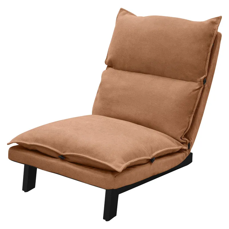 ML-Design | Bodenstuhl gepolstert mit verstellbarer Rückenlehne und robustes Stahlgestell, 73x59x73,5 cm, Leinenbezug Bodensessel