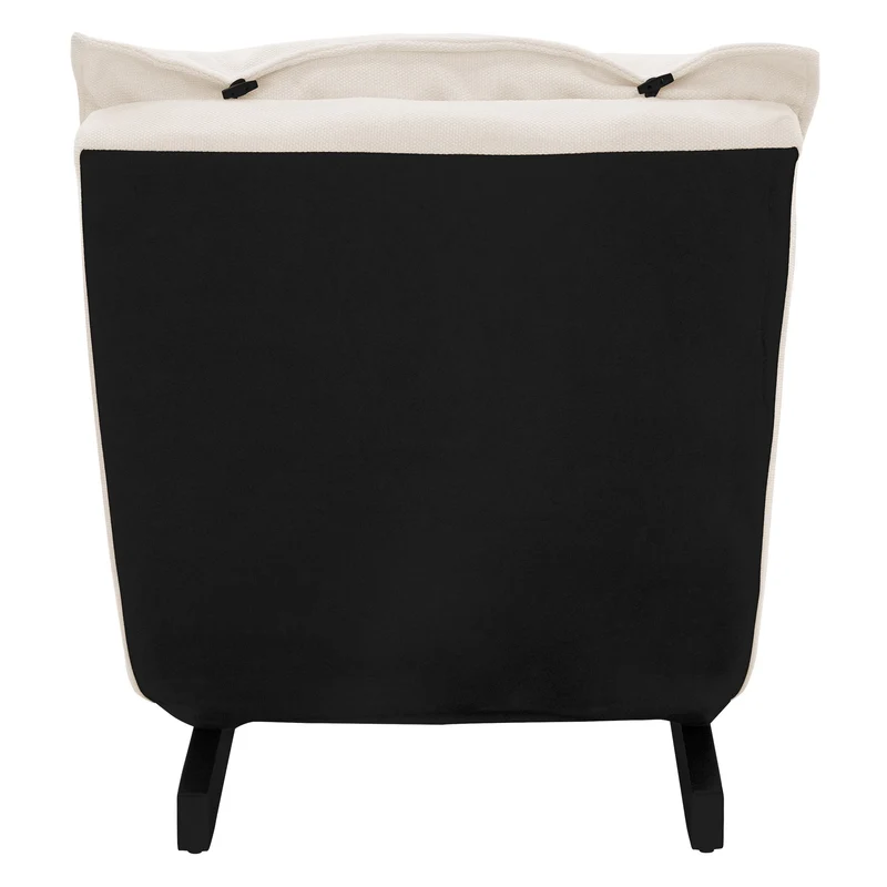 Bodenstuhl Beige Bodensessel gepolstert mit verstellbarer Rückenlehne Leinenbezug robustes Stahlgestell ML-Design