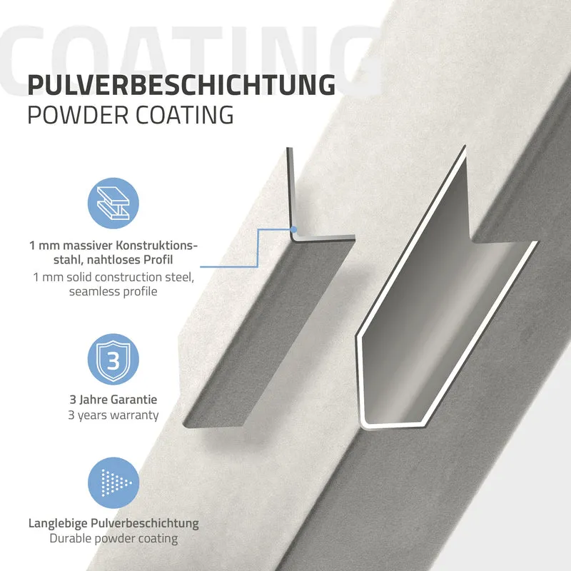 B-Ware Tischbeine Tischgestell 2er Set U-Design schräg 75x72 cm Silber aus Edelstahl ML-Design
