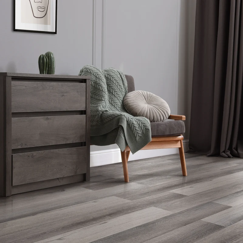 Deluxe PVC Klebevinylboden für 2,23 m² Kiefer Grau 2 mm dick ML-Design