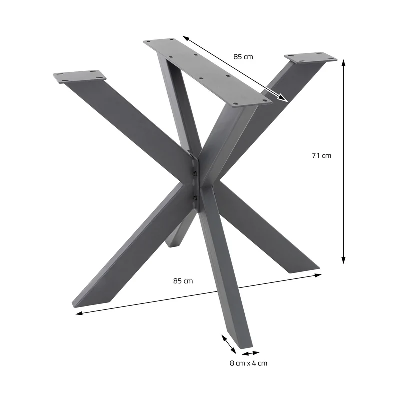 Tischbeine Tischgestell X-Design 85 x 71 x 85 cm Anthrazit aus Metall ML-Design