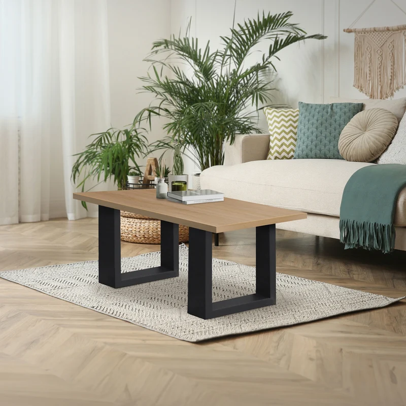 2x Tischbeine Bankkufen aus Vierkantprofilen 40x43 cm Schwarz pulverbeschichtete Stahl