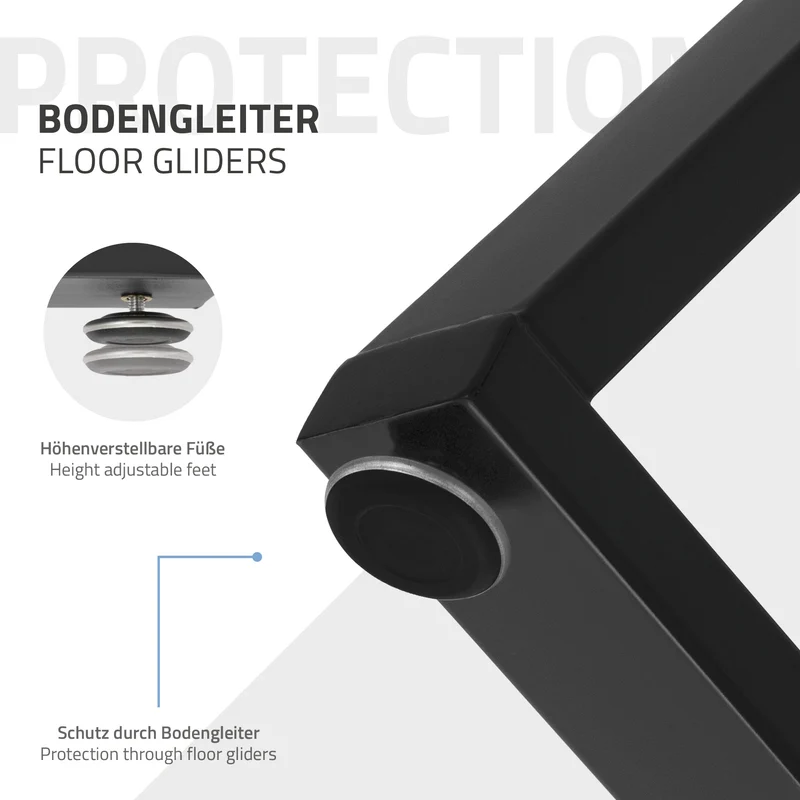 2 Stück Tischbeine B50xH71 cm Tischkufen X-Form Stahl pulverbeschichtet Schwarz ML-Design