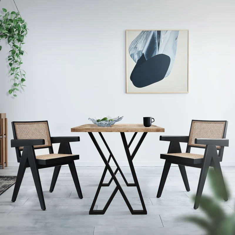 2 Stück Tischbeine B50xH71 cm Tischkufen X-Form Stahl pulverbeschichtet Schwarz ML-Design