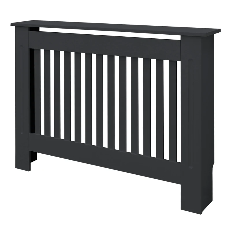 Heizkörperverkleidung 112x19x82 cm Landhaus Anthrazit aus MDF ML-Design