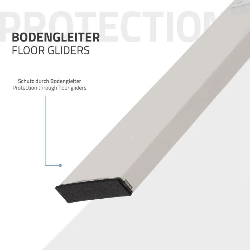2er Set Tischbeine Loft 75x72 cm Silber Profil 8x2cm aus Edelstahl U-Form ML-Design