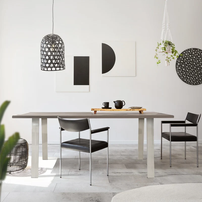 2er Set Tischbeine Loft 75x72 cm Silber Profil 8x2cm aus Edelstahl U-Form ML-Design