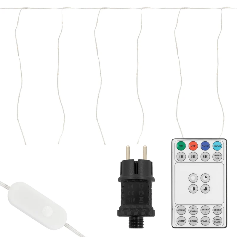 LED Lichtervorhang 3 m mit 120 LEDs Warmweiß IP44 Timer