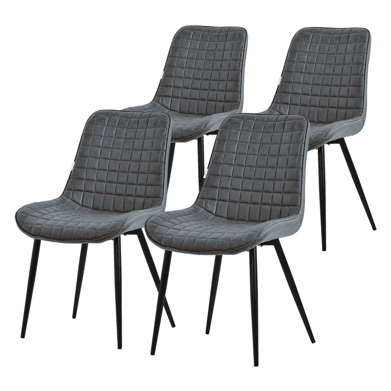 Esszimmerstuhl Set mit Rückenlehne Waffel Steppung ML-Design