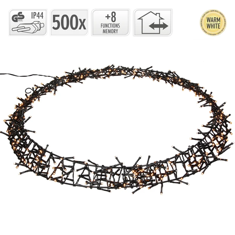 Lichterkranz für Weihnachten Ø58cm Warmweiß 500 LEDs IP44 Innen/Außen